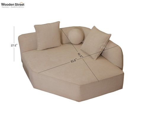 Float Premium Fabric Sectional Sofa with Movable Solid Wood Tray Table (Jade Ivory)