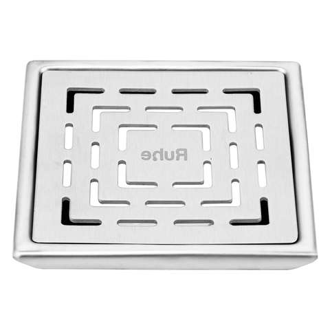 Trueliving_Sapphire Silver Square 304-Grade Floor Drain (6 x 6 Inches)