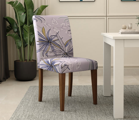 Cassia Floral Printed Polyester Spandex 1 Piece Chair Cover (Grey)