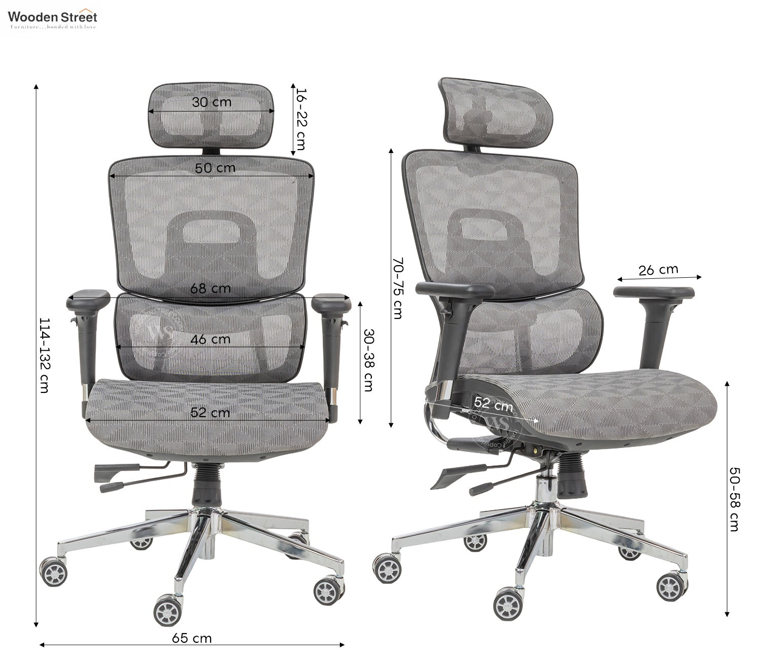 Faymi High Back Mesh Office Chair (Grey)