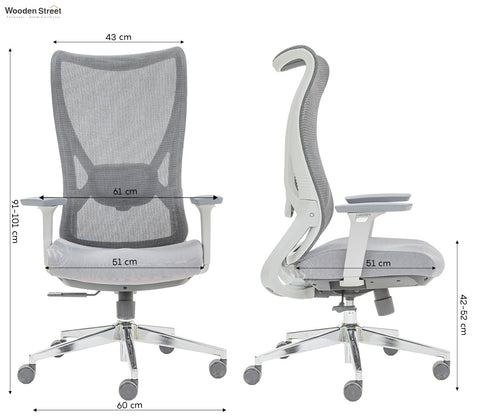 Rowen High Back Mesh Office Chair (Grey)