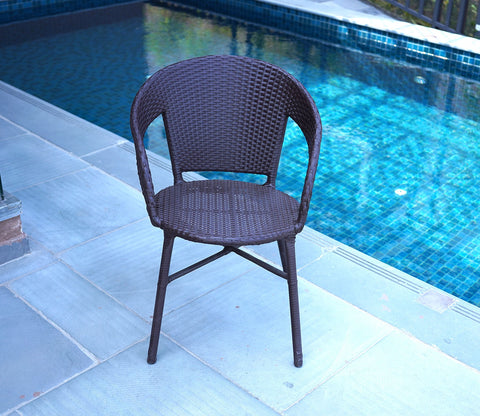 Sienna Wicker Outdoor Garden Chairs -Set of 2 (Brown)