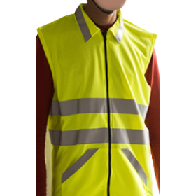 Trueliving_RCV-034 Safety Jacket  Front Opening Zip Vest with T-Shirt Bird's Eye Fabric