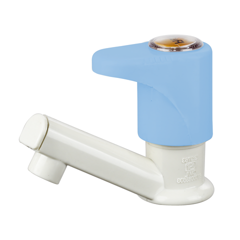 Truliving_Indigo Oval Pillar Tap PTMT Faucet 15 White Blue