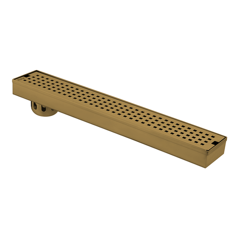 Trueliving Home Brown Palo Shower Drain Channel (40 x 3 Inches) with YELLOW GOLD PVD Coating