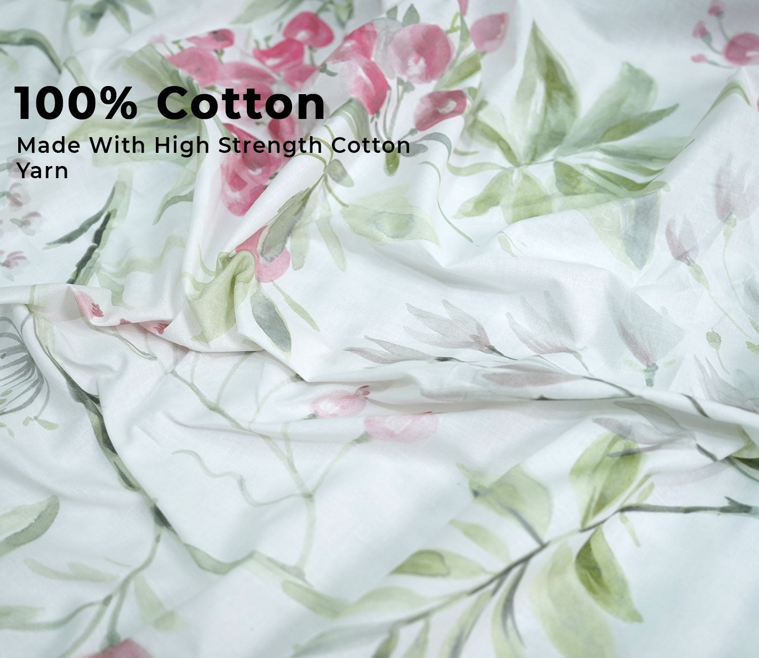 Botany Flat Cotton Bed Sheet King Size with 2 Pillow Covers (Blue)