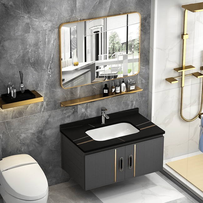 Trueliving Luxury Feel Multicolor Vanity Wash Basin with Cabinet for Bathroom (Standard (Between 20-40 In Width, 30-40 In Height)