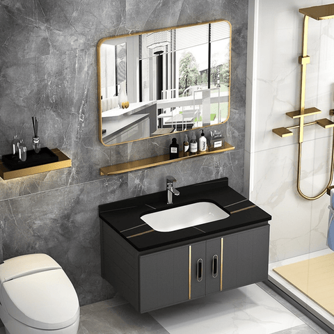 Trueliving Luxury Feel Multicolor Vanity Wash Basin with Cabinet for Bathroom (Standard (Between 20-40 In Width, 30-40 In Height)