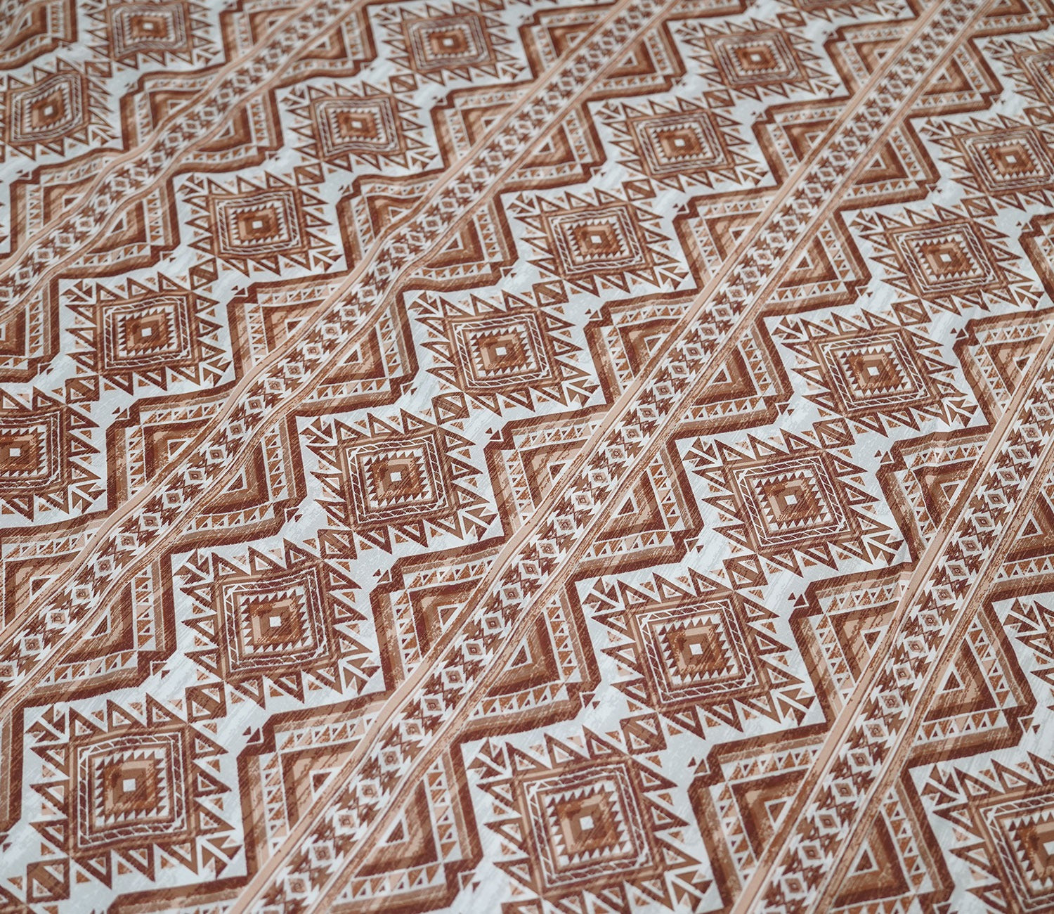 Aztec Moments Queen Size Bedsheet (Brown)