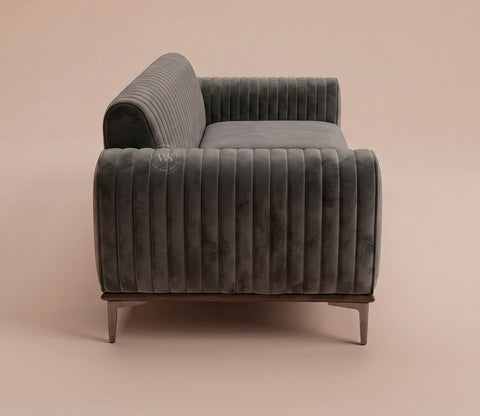 Lorenz 2 Seater Sofa (Velvet, Graphite Grey)