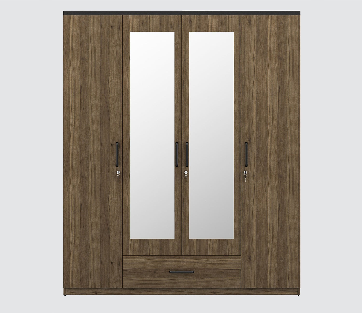 Kosmo Hover 4 Door Engineered Wood Wardrobe With Mirror