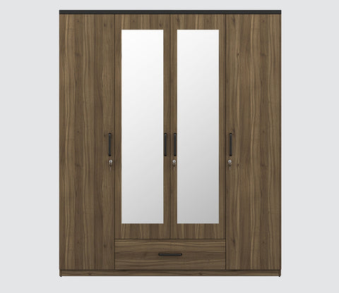 Kosmo Hover 4 Door Engineered Wood Wardrobe With Mirror