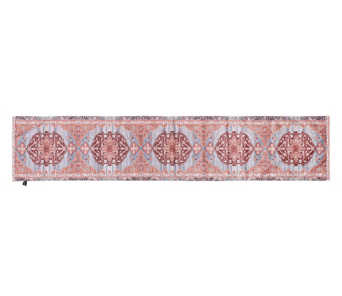 Grey and Orange Velvet Printed Table Runner (72 x 14 inches)