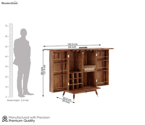 Alora Bar Cabinet (Honey Finish)