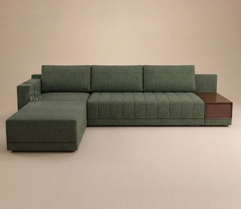 Oasis L-Shape Left Aligned Sectional Sofa (Sage Green)
