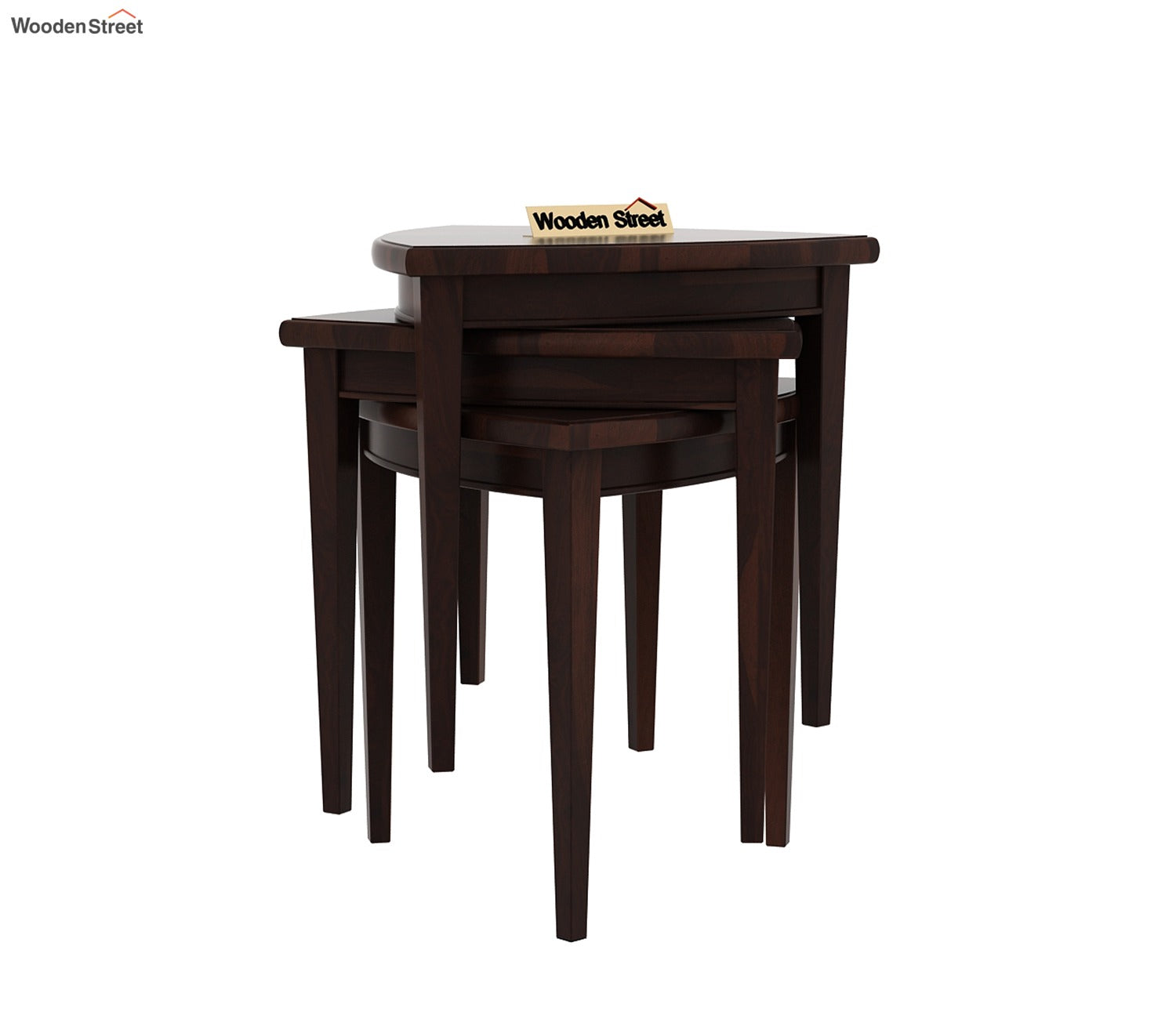 Mason Sheesham Wood Nest of Tables (Walnut Finish) - Set Of 3