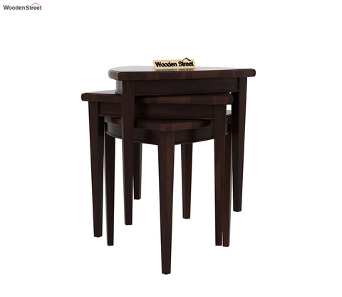 Mason Sheesham Wood Nest of Tables (Walnut Finish) - Set Of 3