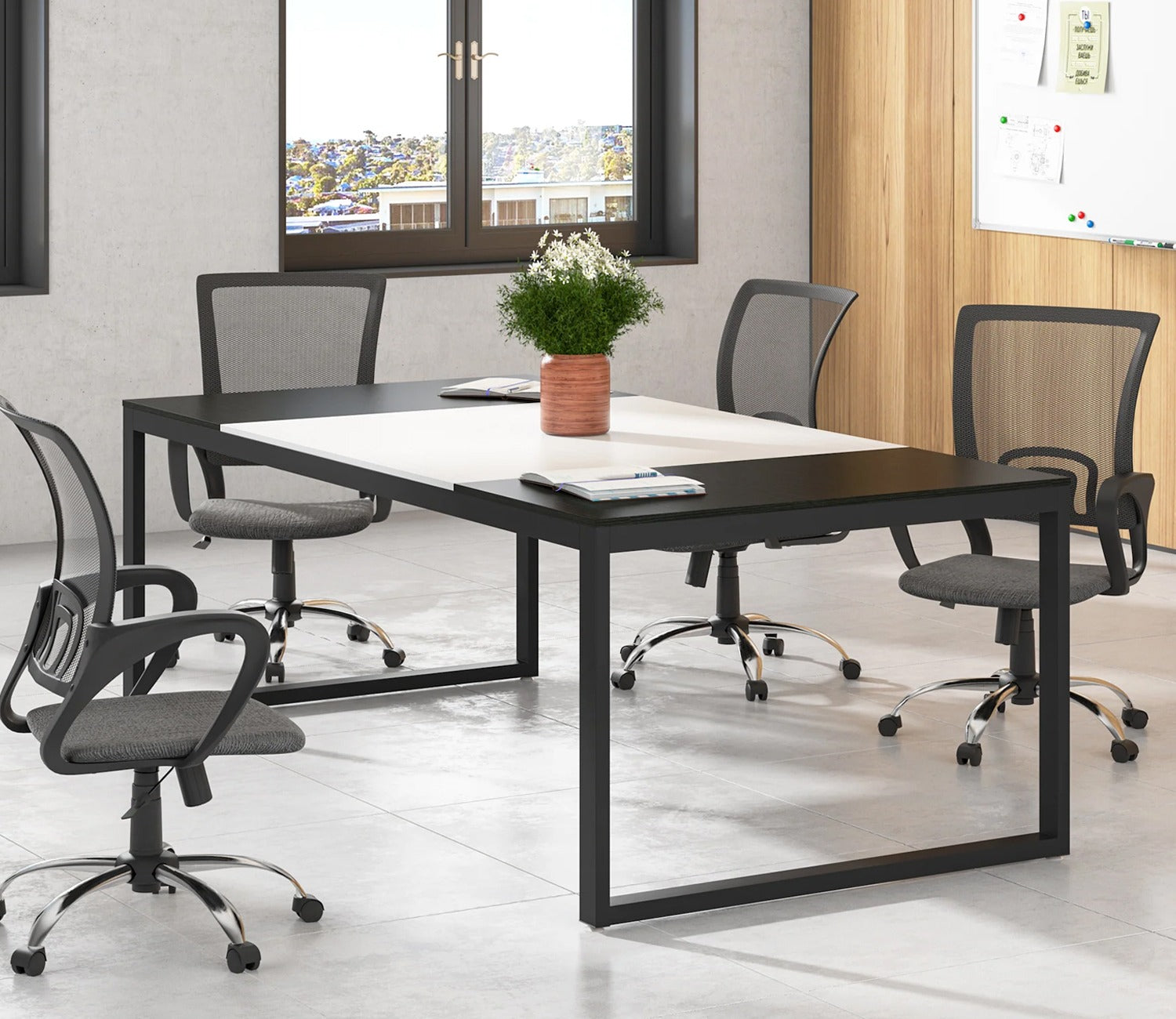 Tekavo Conference White Seminsr 3 Leg Section Table