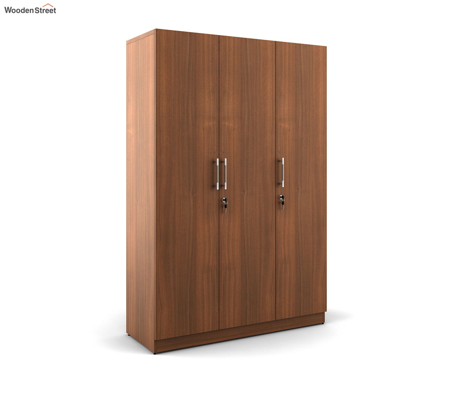 Kosmo Optima 3 Door Engineer Wood Wardrobe (Exotic Teak Finish)