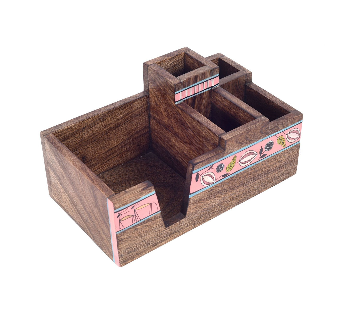 Leafy Charm Wooden Cutlery Holder