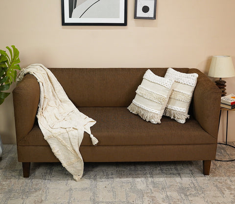 Dexter 3 Seater Fabric Sofa (Cotton, Mocha Brown)