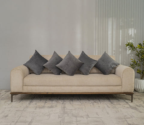 Cupid Velvet Cushion Covers - Pack of 5 (18 x 18 Inch, Graphite Grey)