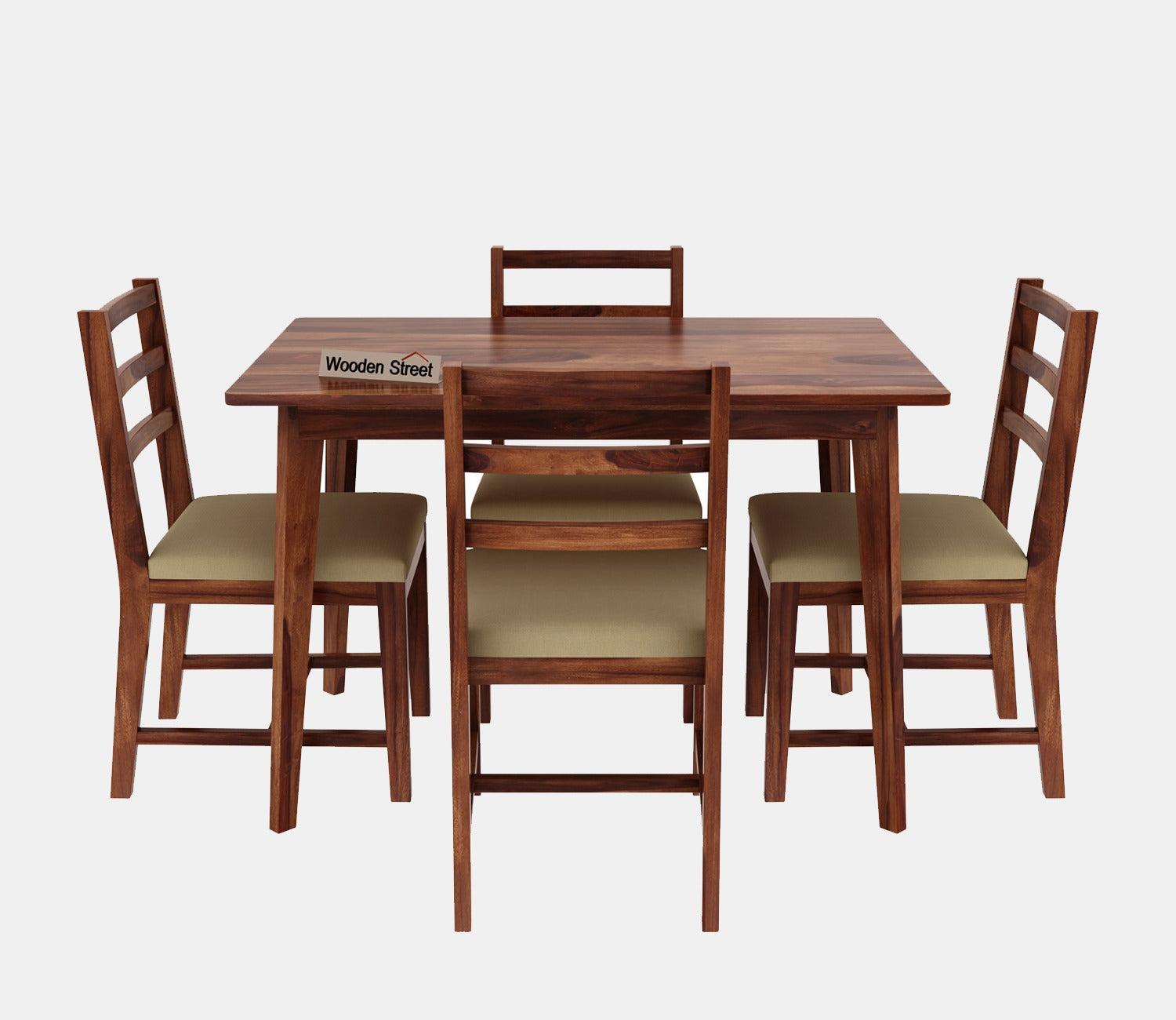 Calabria Sheesham Wood 4 Seater Dining Set (Honey Finish)