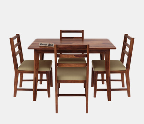 Calabria Sheesham Wood 4 Seater Dining Set (Honey Finish)