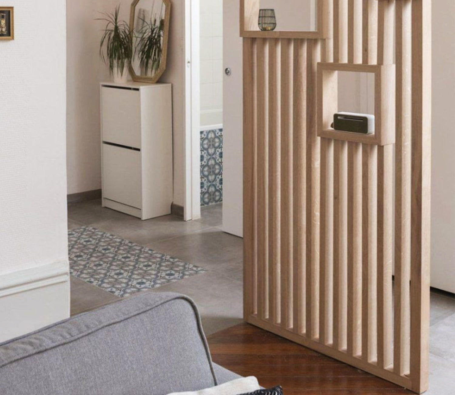 Noah Handcrafted Assembled Wooden Brown Wooden Partition
