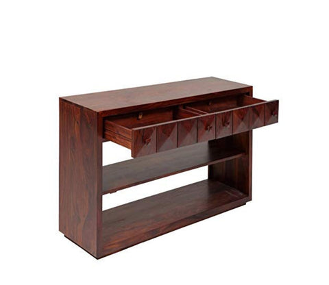Italian Solid Wooden Partition Leave Design Console Table