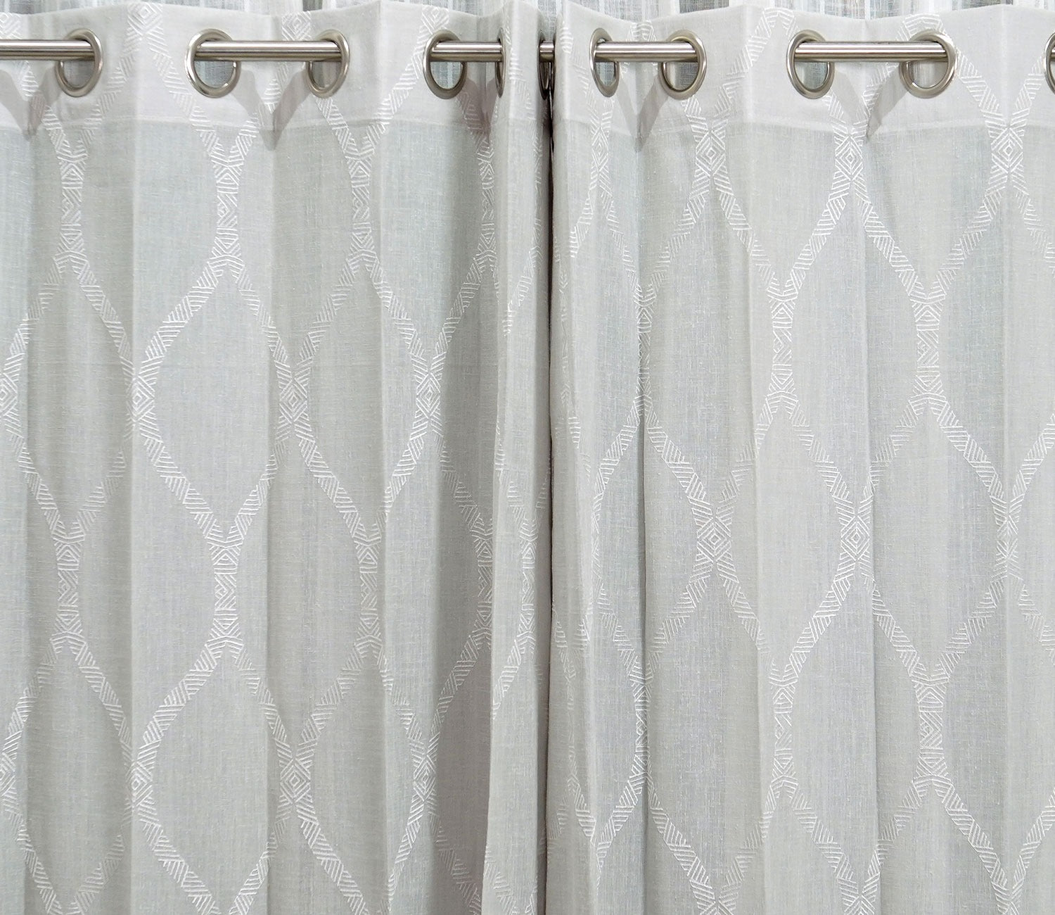 Twisted Sheer Door Curtains Set of 2 (Grey, 7 Feet)