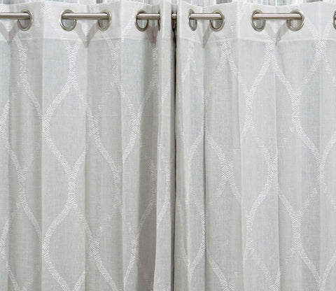 Twisted Sheer Door Curtains Set of 2 (Grey, 7 Feet)