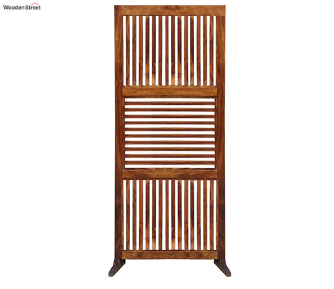 Dylan Floral Hand Carved Wooden Room Divider Single Panel With Stand