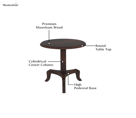 Arctic Sheesham Wood Round Stool (Walnut Finish)
