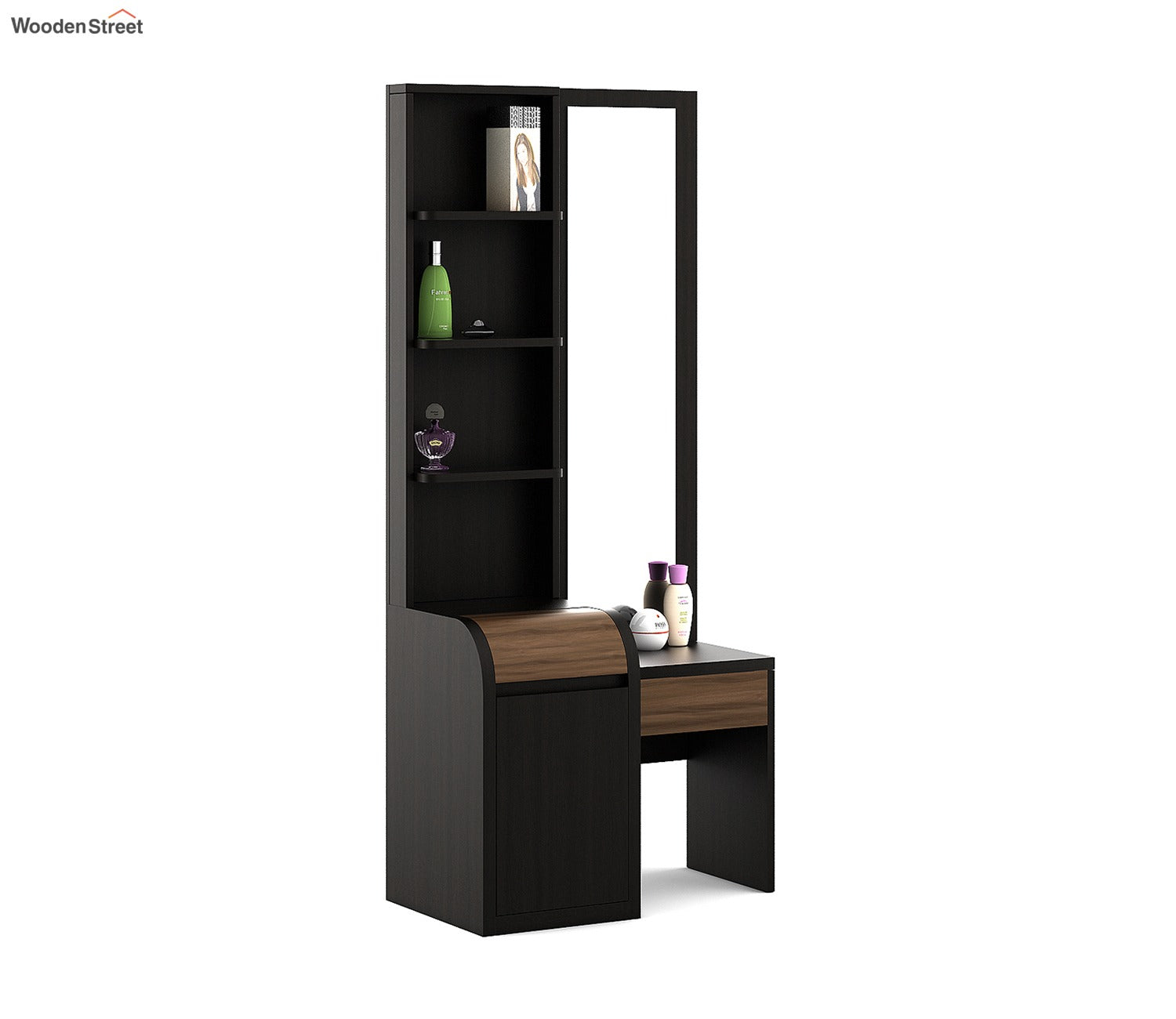 Amazon Engineered Wood Dressing Table in Natural Teak Finish