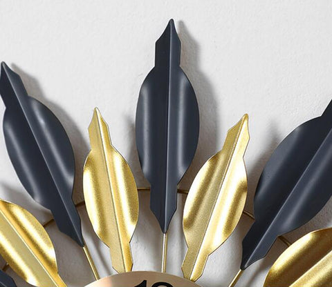 Black and Golden Designer Metal Wall Clock