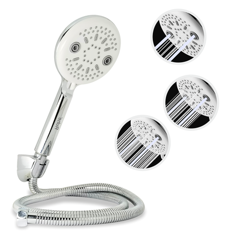 Trueliving_Symbol ABS Multi-Flow Hand Shower with Silver Flexible Tube (304 Grade) and Hook