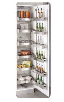 Trueliving_MATTEE BLACK PANTRY PULLOUT (SOFT CLOSE FRAME) 6 Ft 3 Inch to 7 Ft White