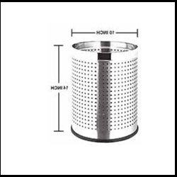 Trueliving_DUSTBIN OPEN PERFORATED (10x14)_Silver_Steel
