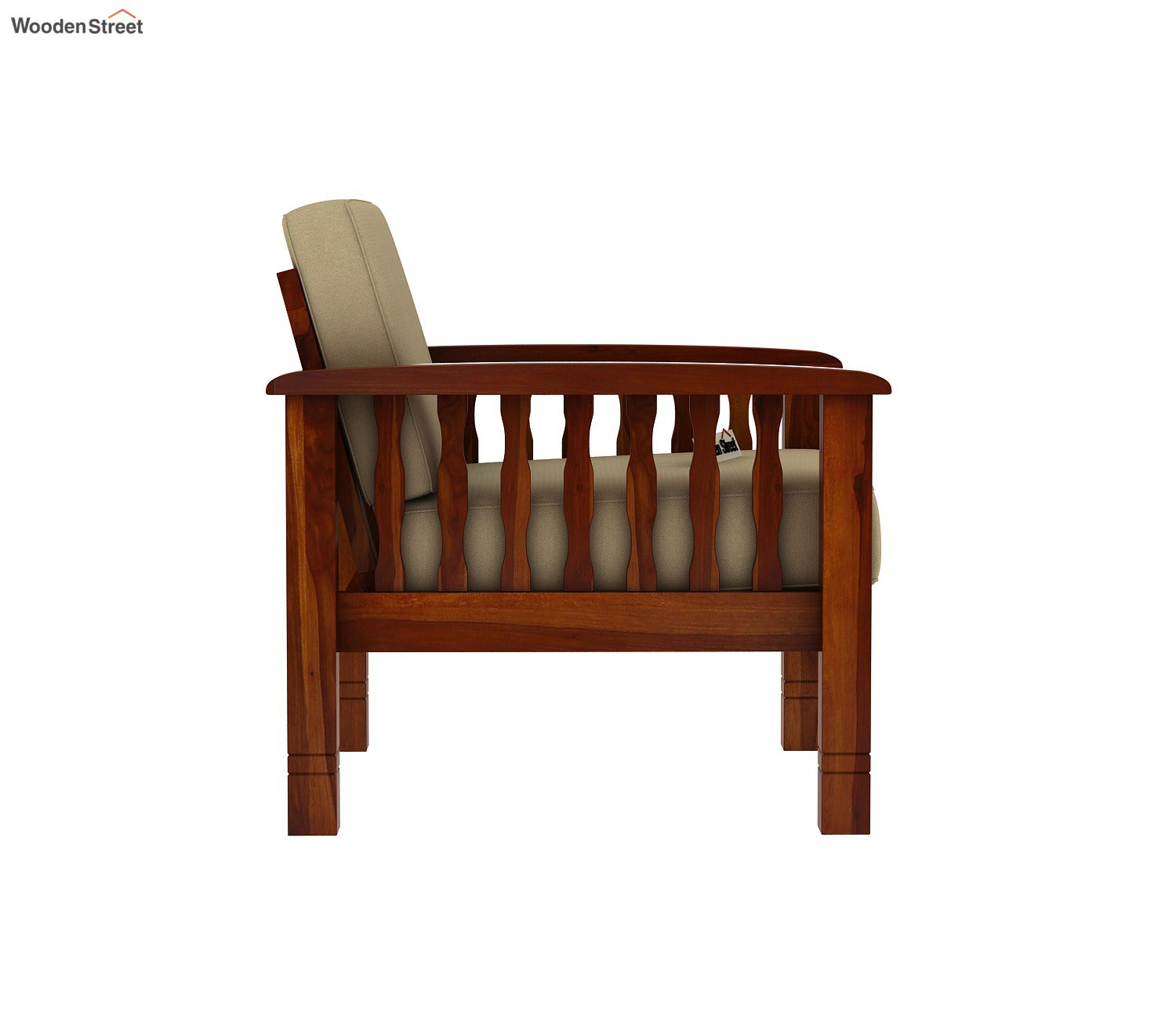 Olympia 1 Seater Wooden Sofa (Honey Irish Cream)