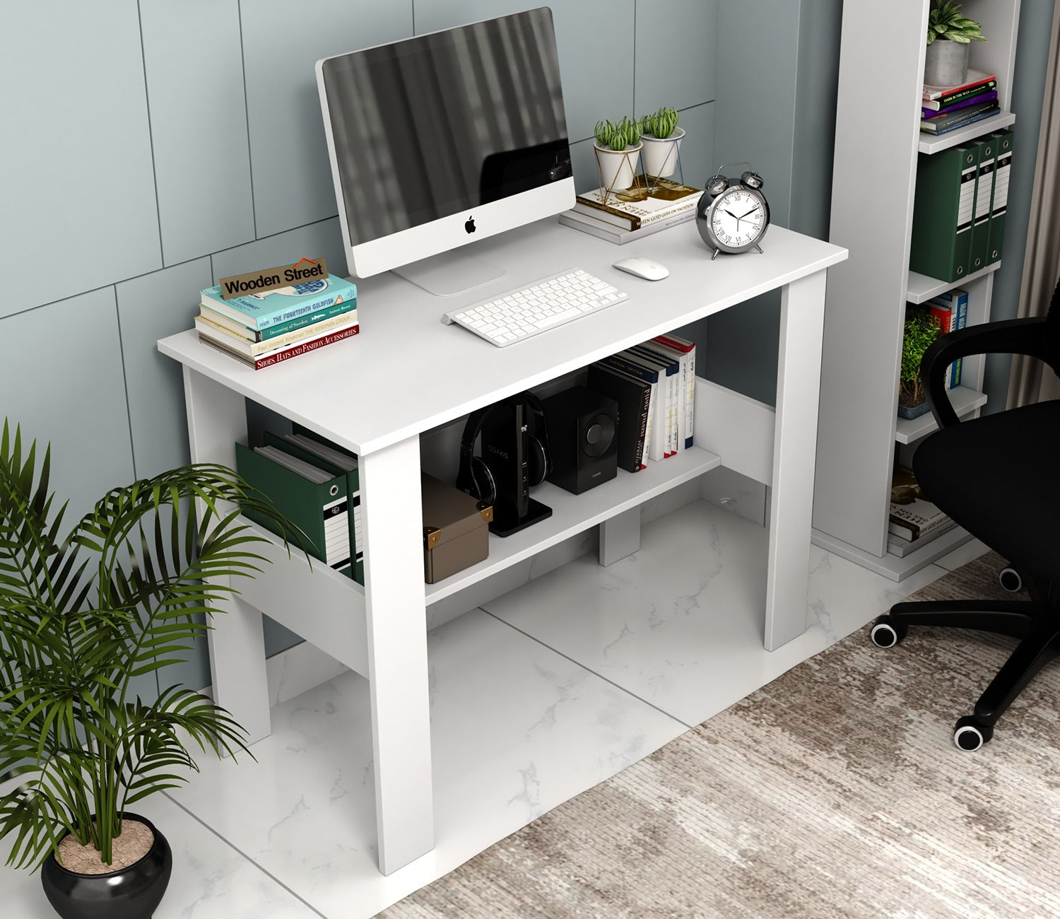 Brook Engineered Wood Study Table (Frosty White Finish)