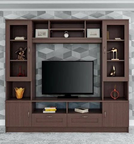Trueliving Wall-Mounted Touced Tv Unit with Shelf & Drawers 137.2 L x 33 W x 109.2 H