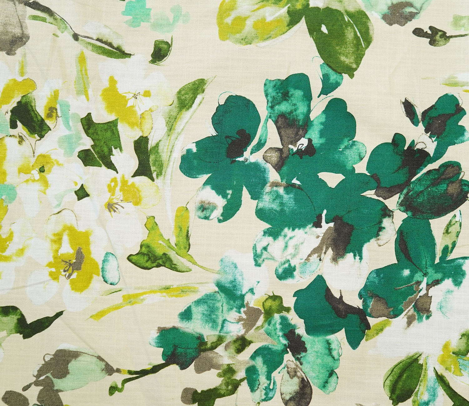 Aqua Flower Printed 100% Cotton Fabric