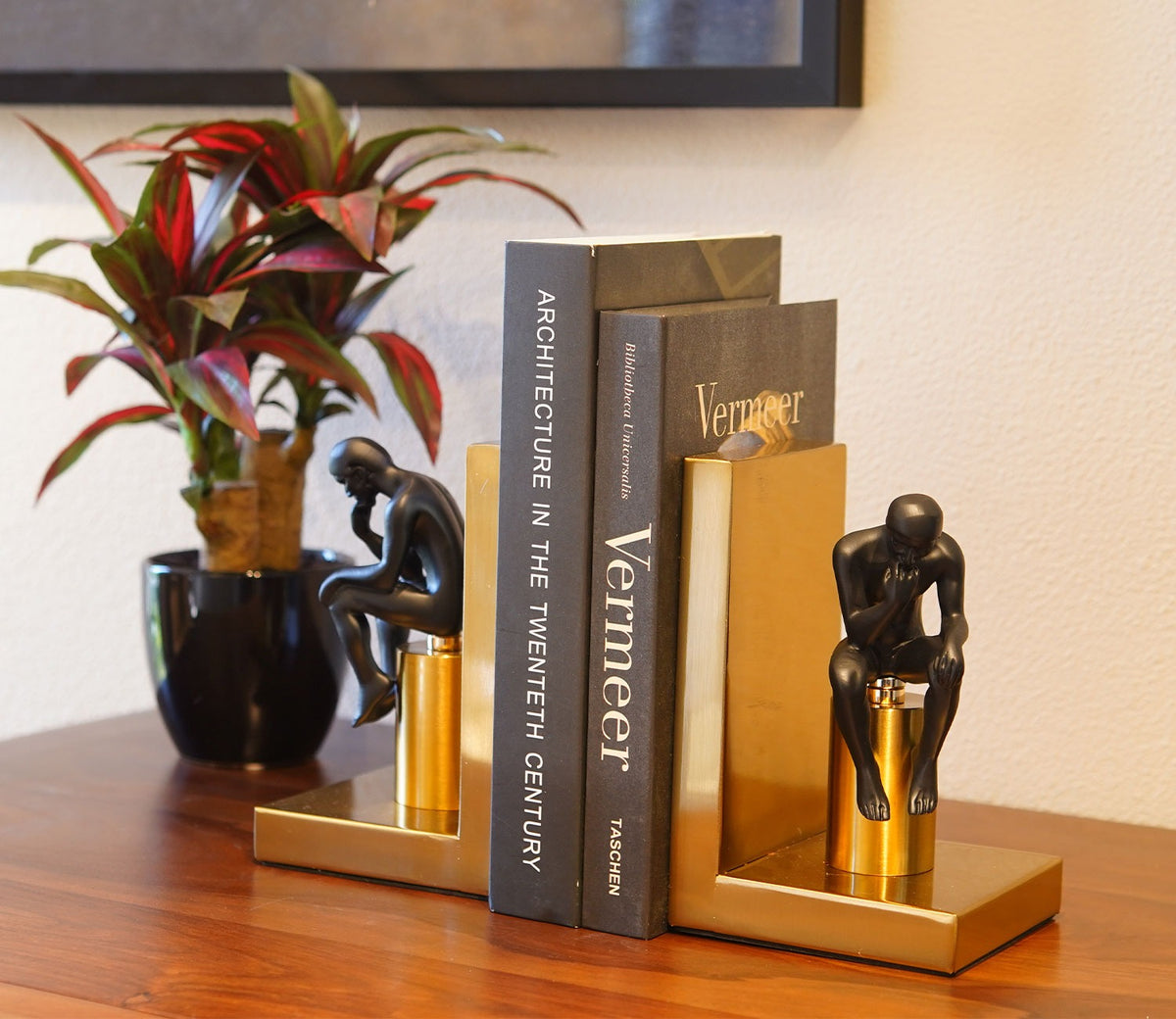 Enigmatic Black And Gold Book End