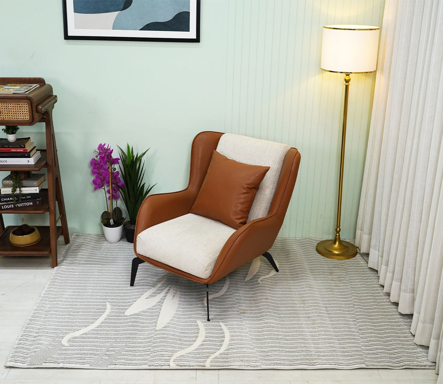 Floret Grey Carpet (7.5 x 5 Feet)