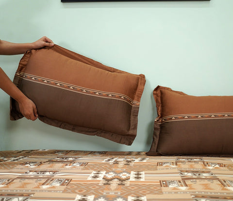 Killim Classic Printed King Size Bedsheet (Brown)