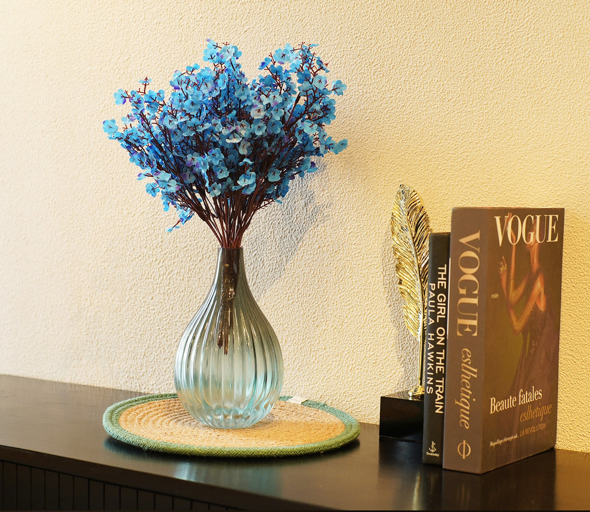 Harmony Gypsophila Artificial Flower- Set Of 5 (Blue)