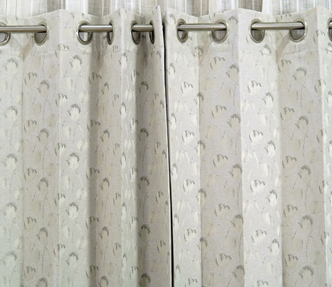 Rose Sparkle Floral Printed Blackout 1 Piece Curtain (Grey, 7 Feet)