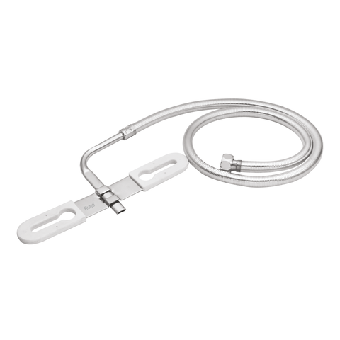 Truliving_Jet Spray 304-Grade Flat Nozzle with 1 Meter Tube Silve White