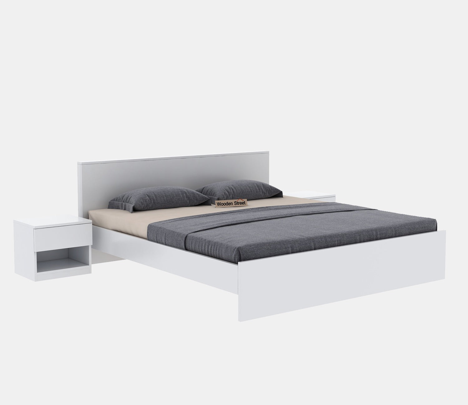 Clemency Bed without Storage (Queen Size, Frosty White Finish)